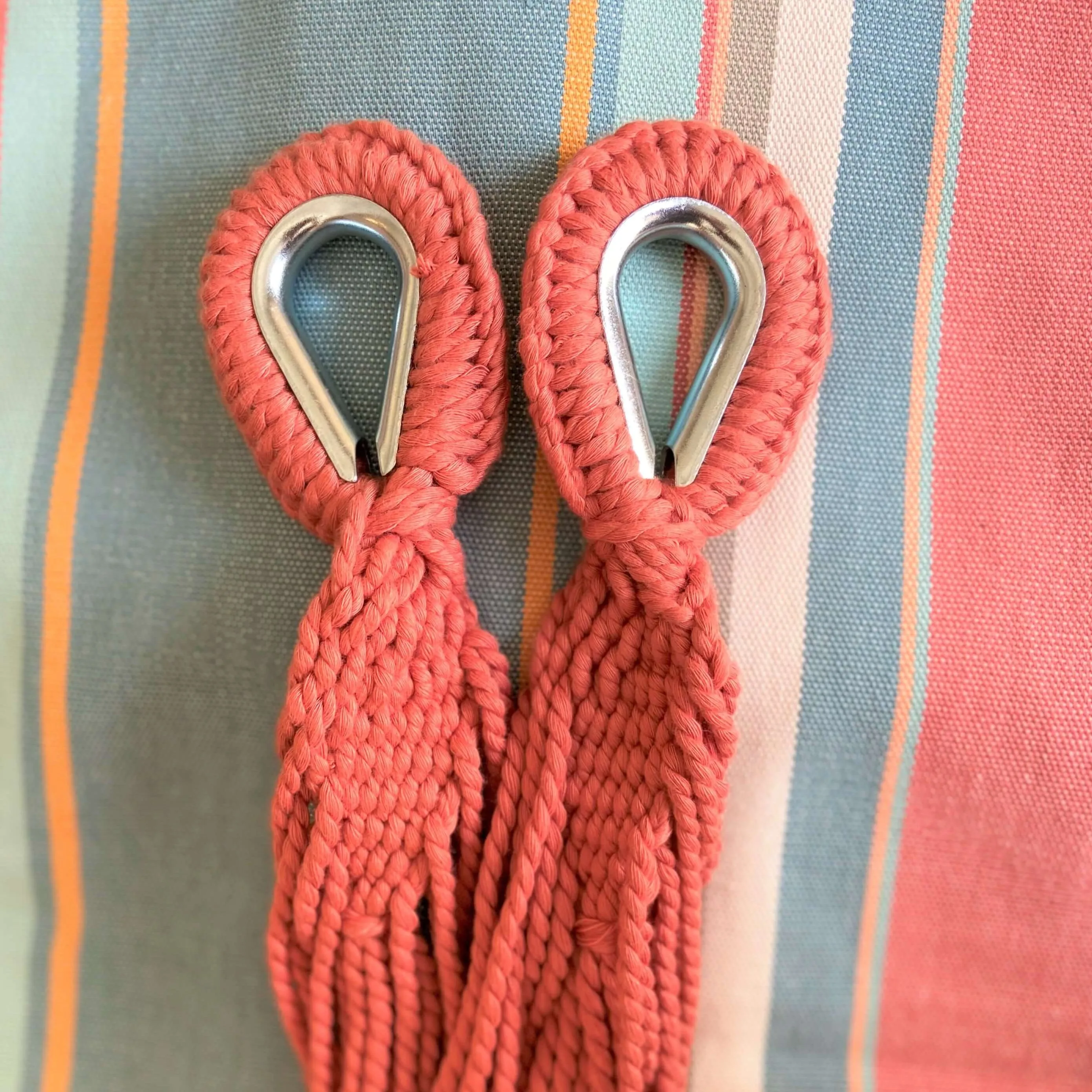 Striped Pink & Blue Cotton Canvas Hammock | PASTEL