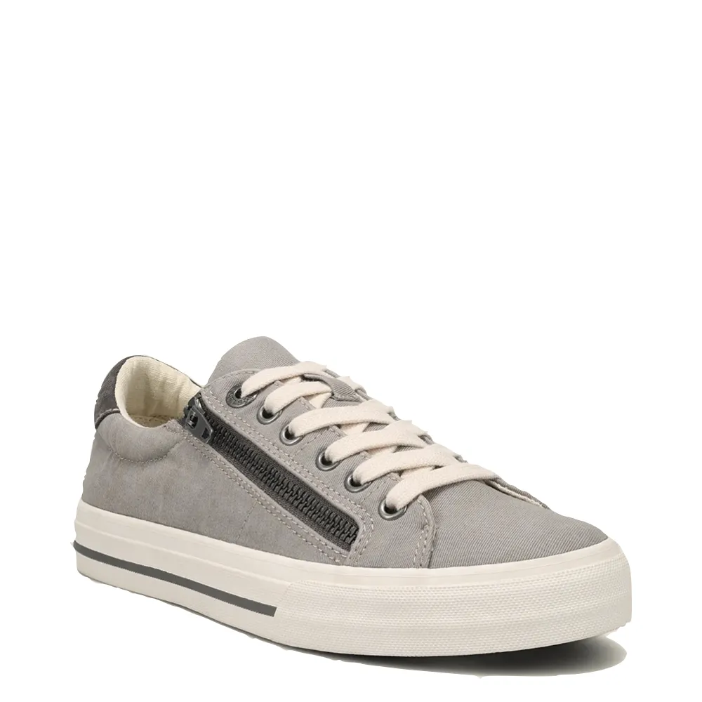 Taos Women's Z Soul Side Zip Canvas Lace Sneaker (Grey/Graphite)