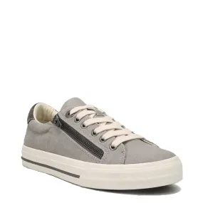 Taos Women's Z Soul Side Zip Canvas Lace Sneaker (Grey/Graphite)