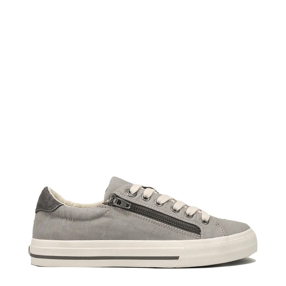 Taos Women's Z Soul Side Zip Canvas Lace Sneaker (Grey/Graphite)