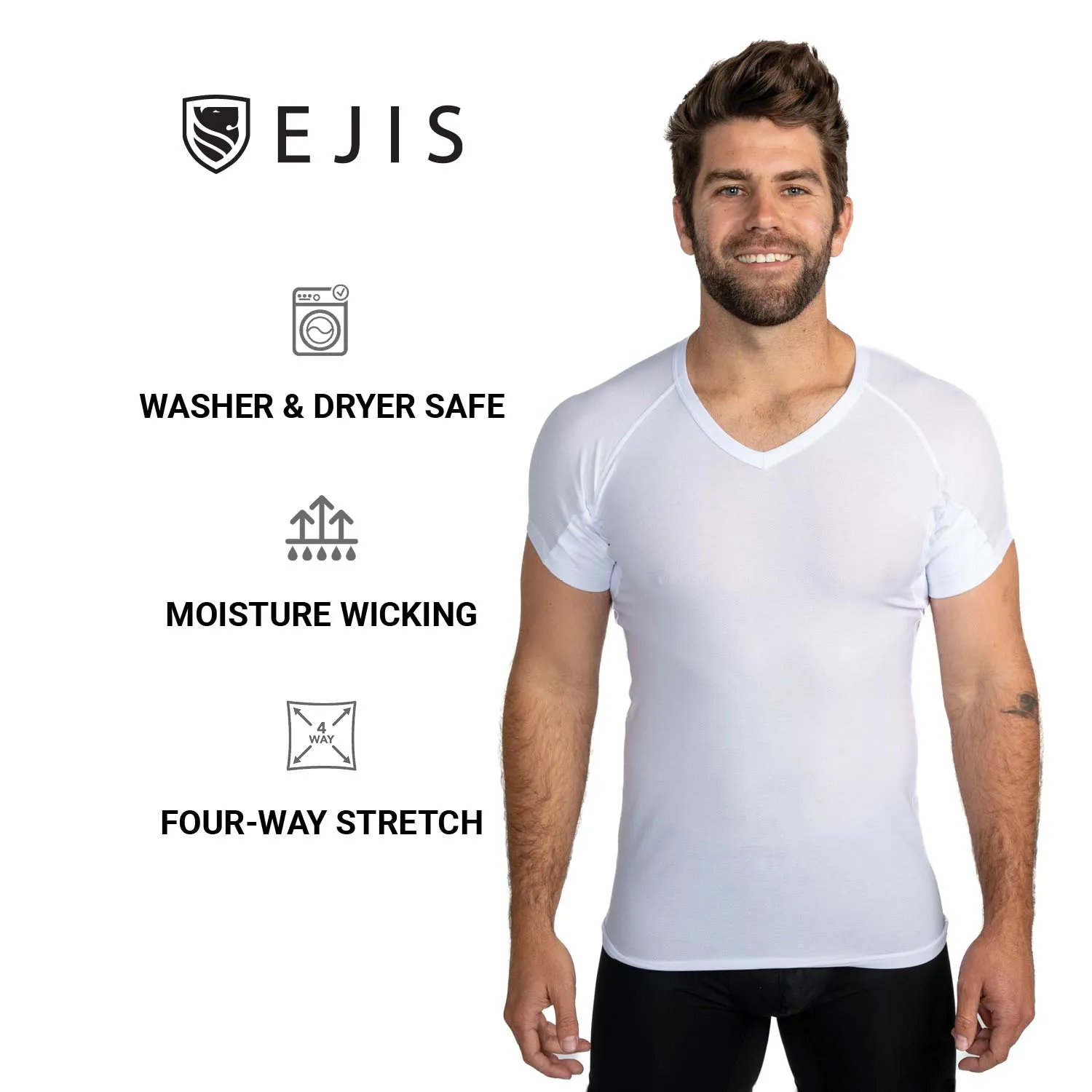 Ultra Breathable V-Neck Sweat Proof Undershirt for Men