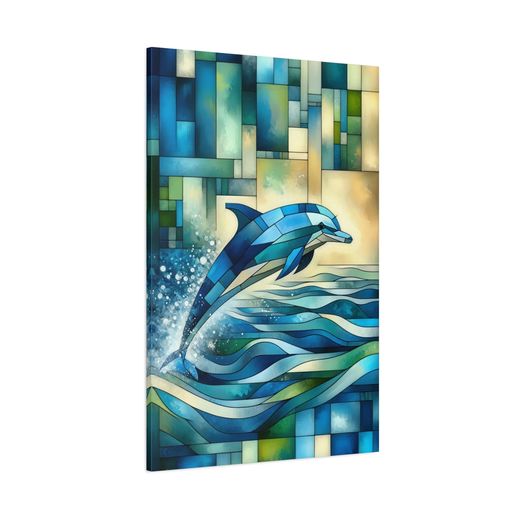 Vibrant Dolphin Wall Art Canvas Print