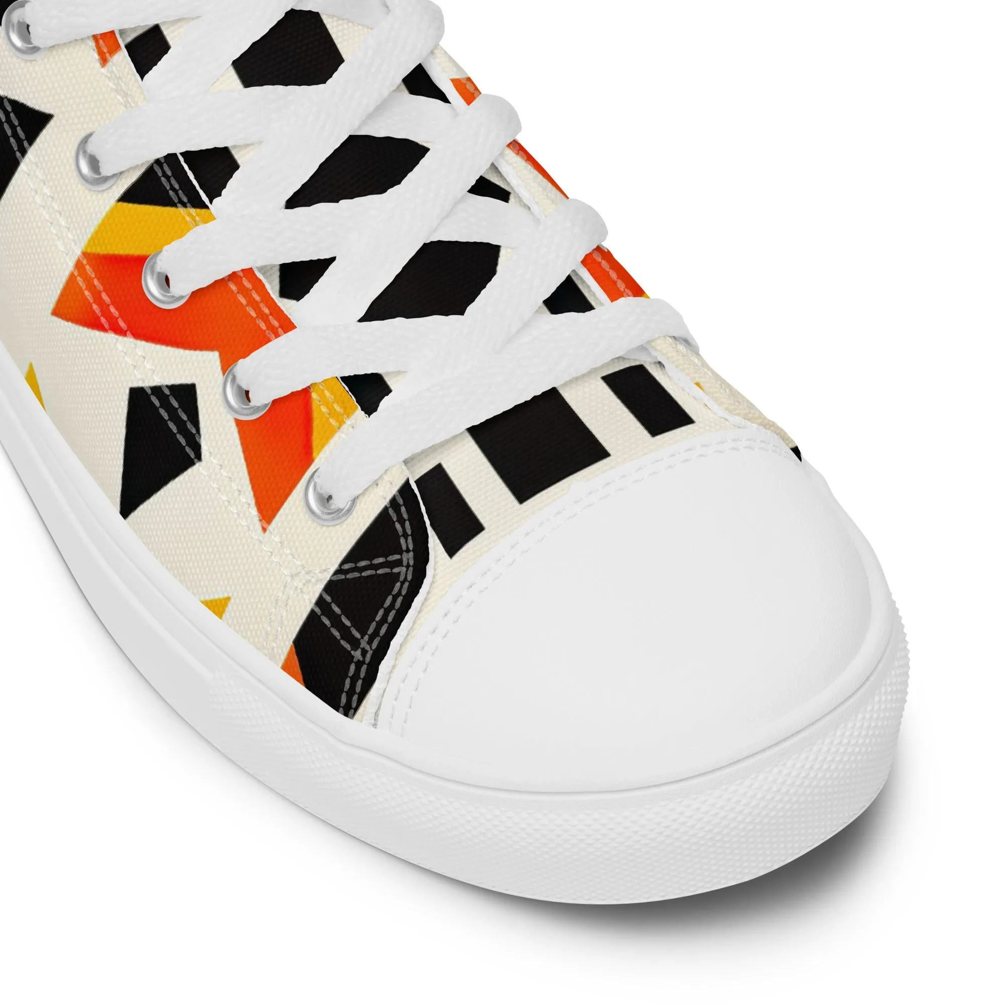 White Kente Men’s high top canvas shoes