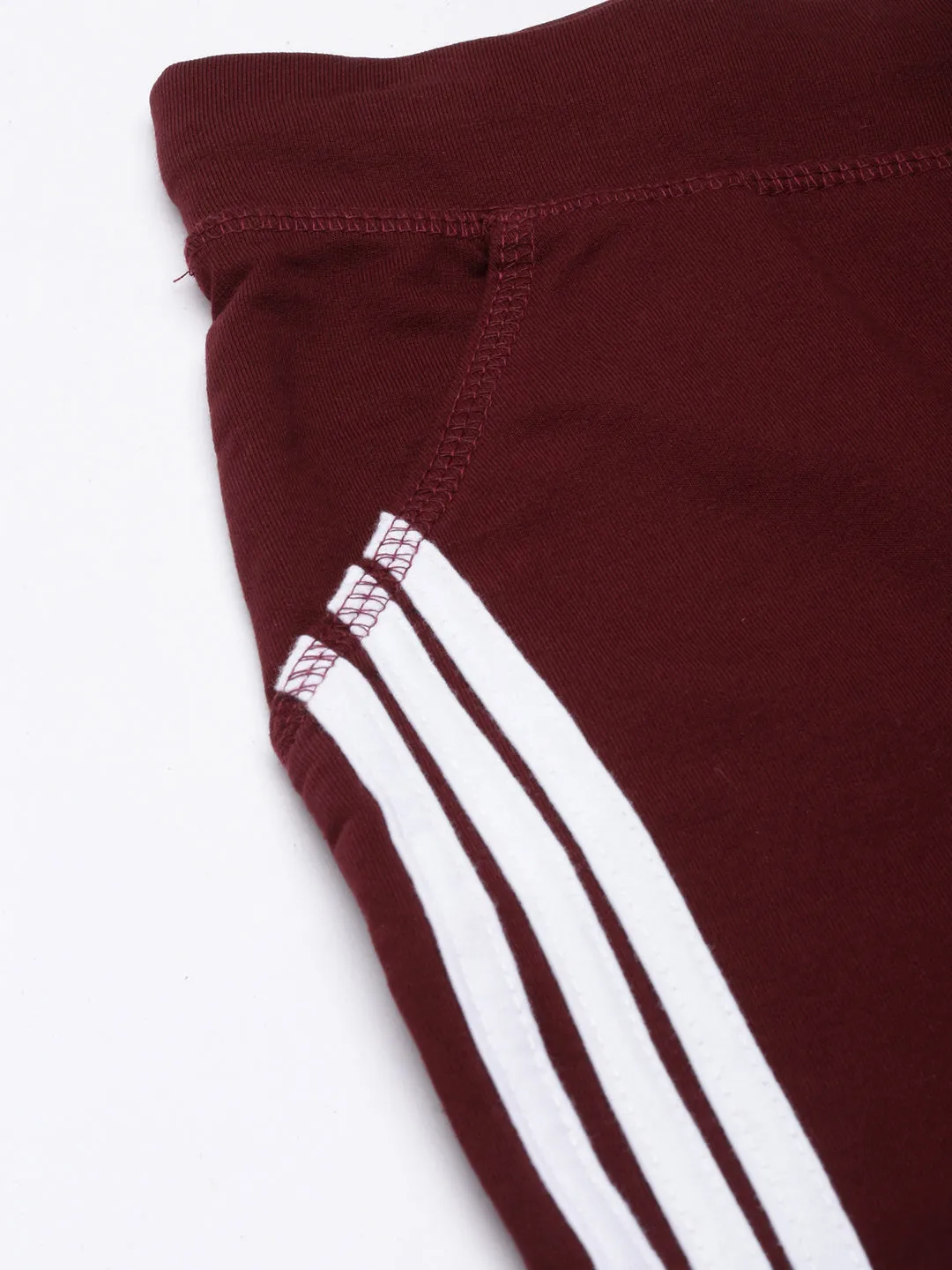 Women Solid Slim Fit Maroon Track Pant