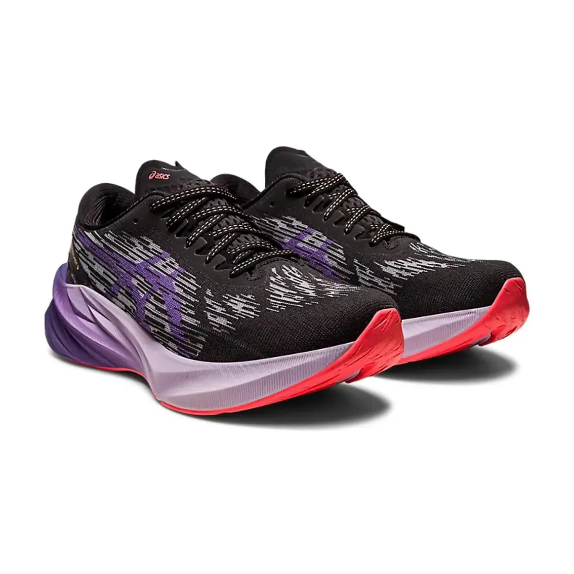 Womens ASICS Novablast 3 - Black / Dusty Purple